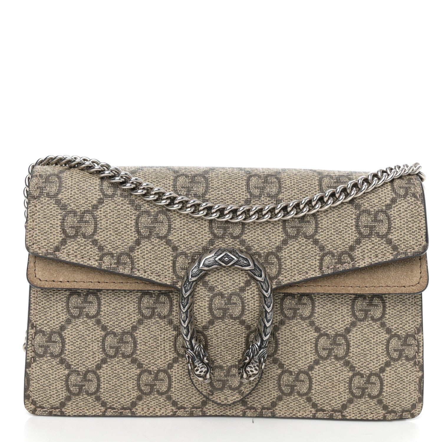 Gucci GG Supreme Monogram Super Mini Dionysus Shoulder Bag Taupe 1 of 9