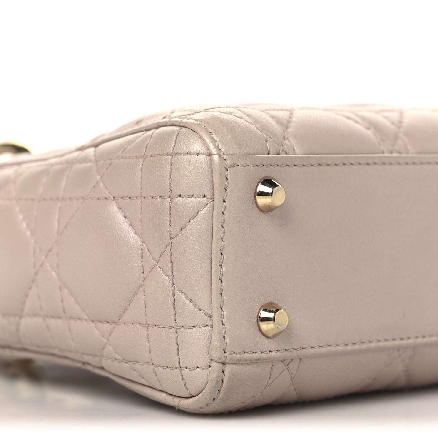 Metallic Lambskin Cannage Mini Lady Dior Lotus