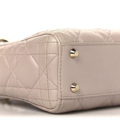 Christian Dior Metallic Lambskin Cannage Mini Lady Dior Lotus 9 of 12