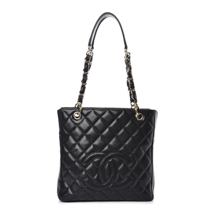 Chanel Caviar Quilted Petit Shopping Tote PST Black 1 of 15