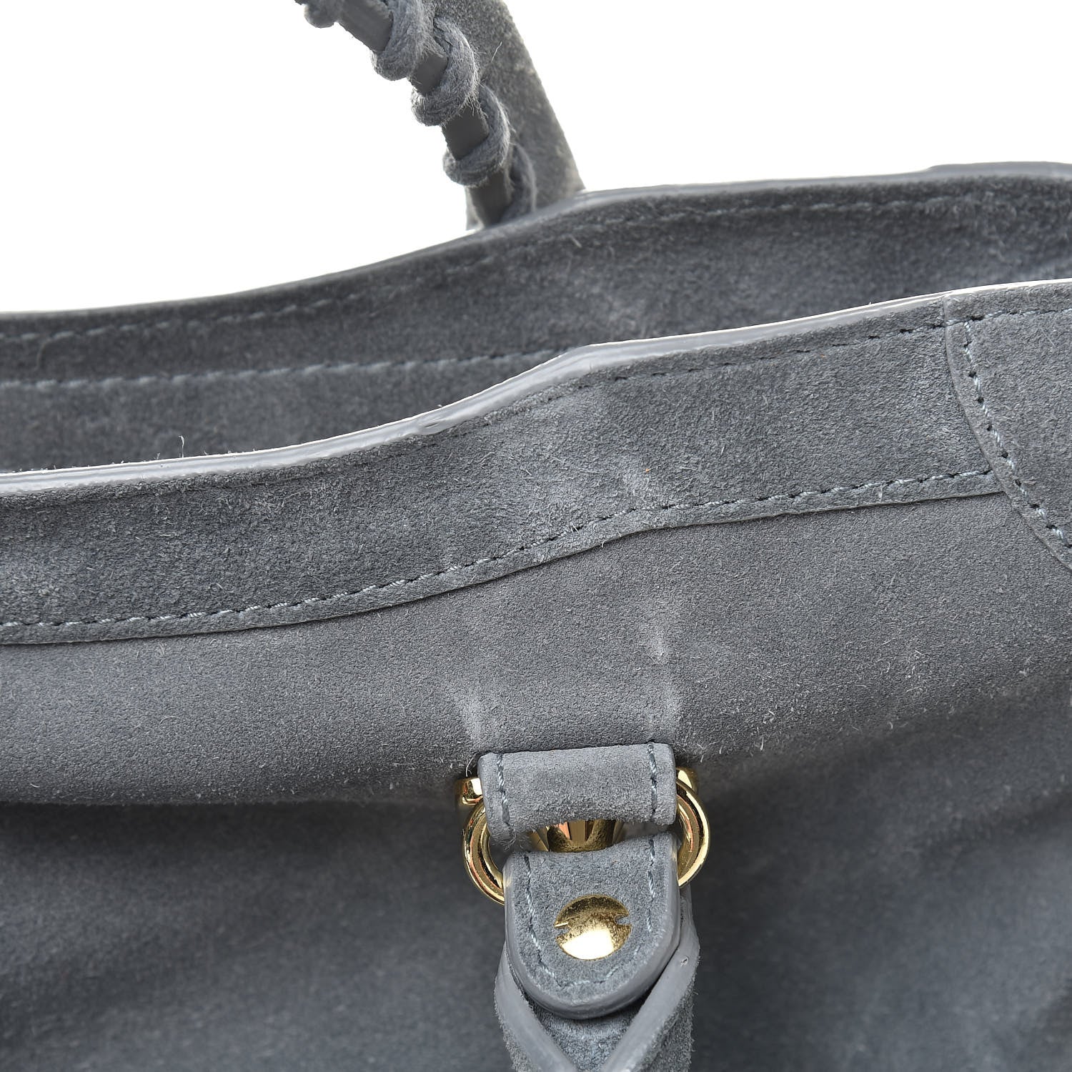 Balenciaga Baby Daim Suede Gold Metallic Edge Hardware City Gris Plomb 12 of 12