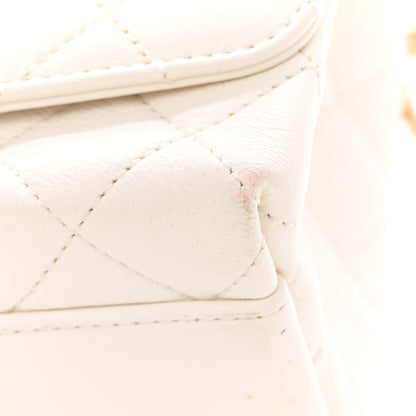 Chanel Lambskin Quilted La Parisienne Top Handle Flap White 14 of 14