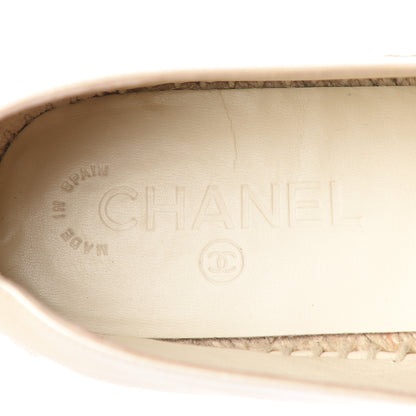 Chanel Metallic Calfskin Grosgrain CC Espadrilles 41 Ivory Black 9 of 11