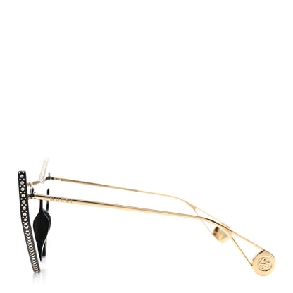 Gucci Acetate Crystal Geometric Sunglasses GG0430S Black 3 of 6
