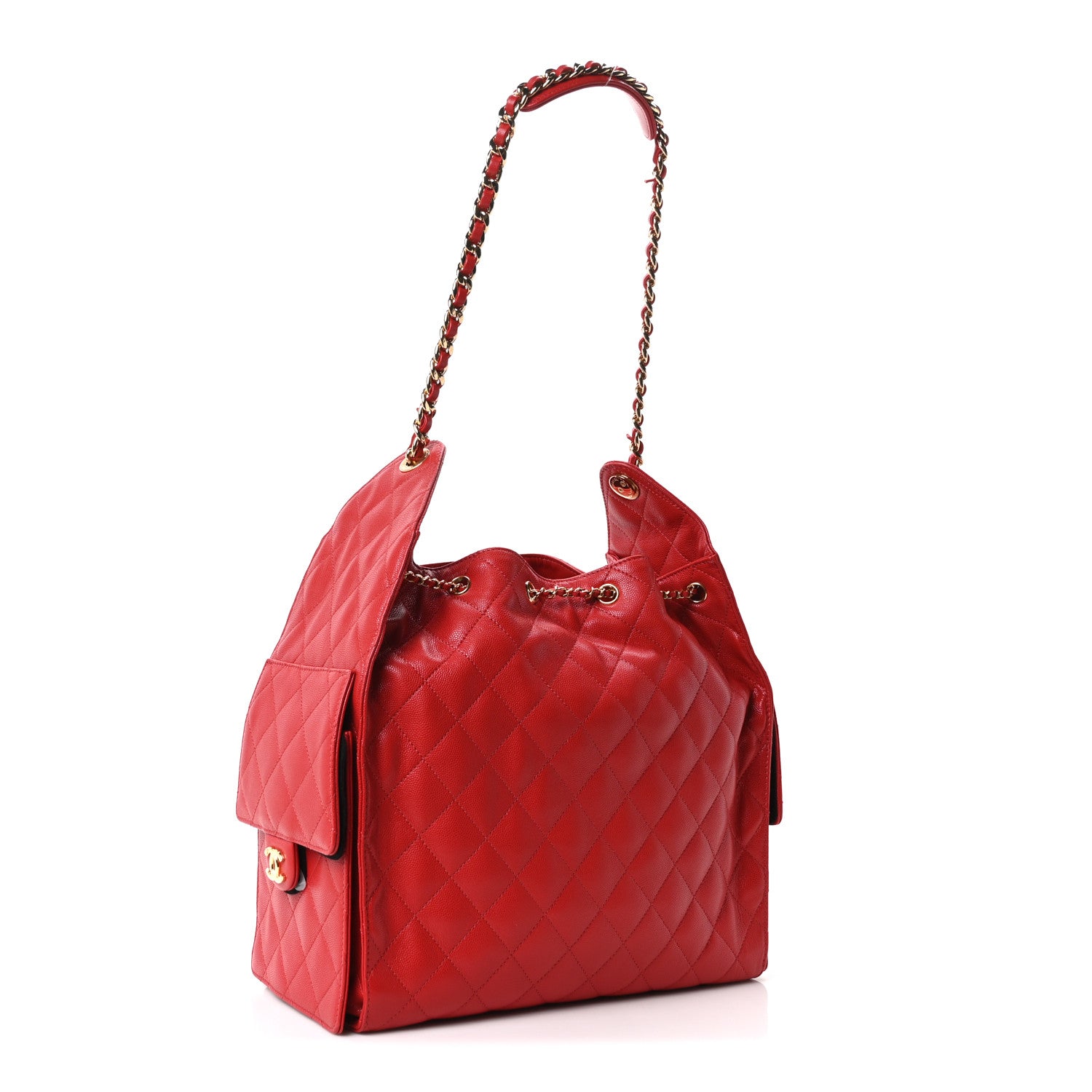 Chanel Caviar Quilted Medium Chanel 25 Handbag Red 4 of 11