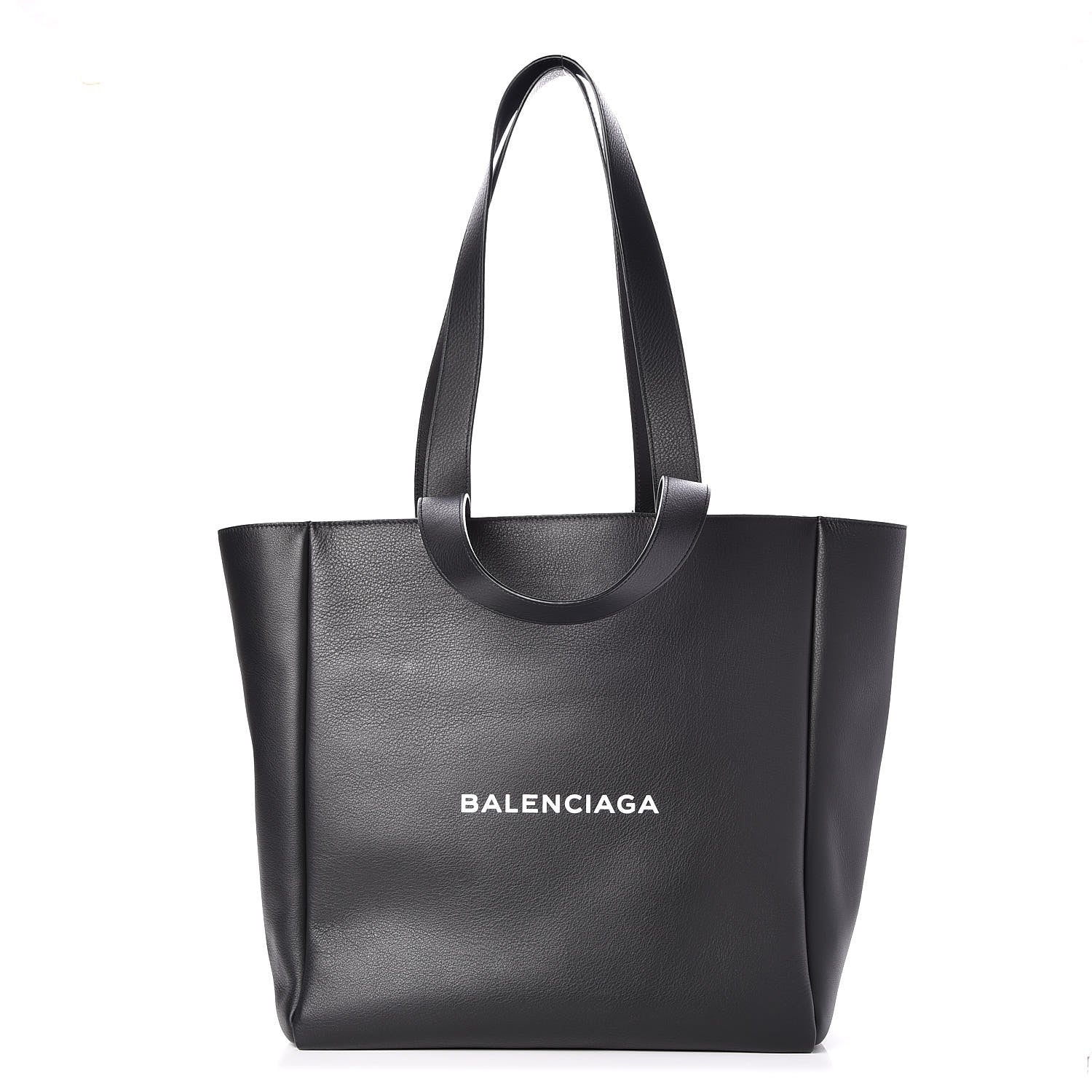 Balenciaga Calfskin Logo Medium Shopping Tote Black 1 of 7