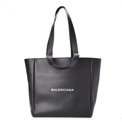 Balenciaga Calfskin Logo Medium Shopping Tote Black 1 of 7