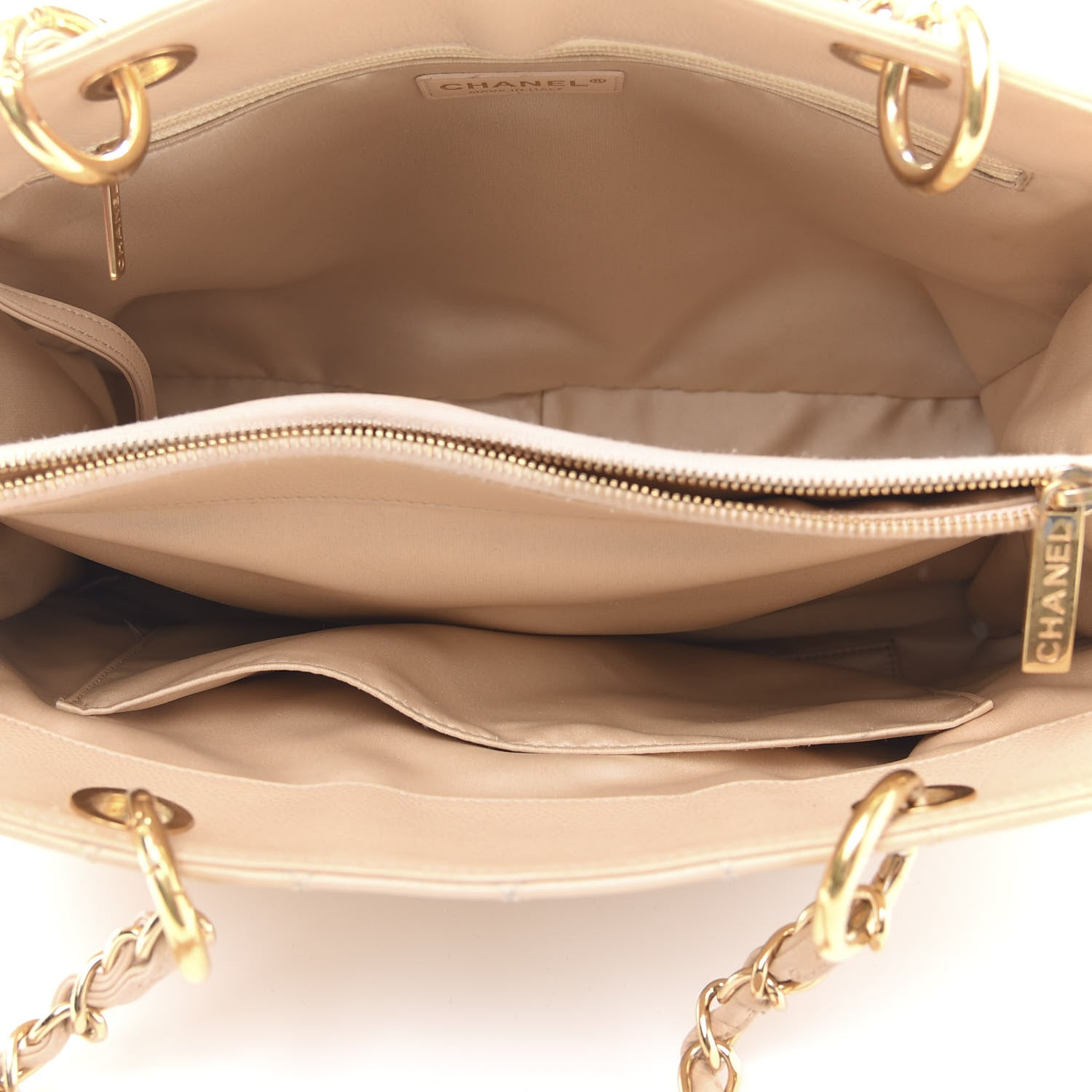 Chanel Caviar Quilted Grand Shopping Tote GST Beige Clair 5 of 10