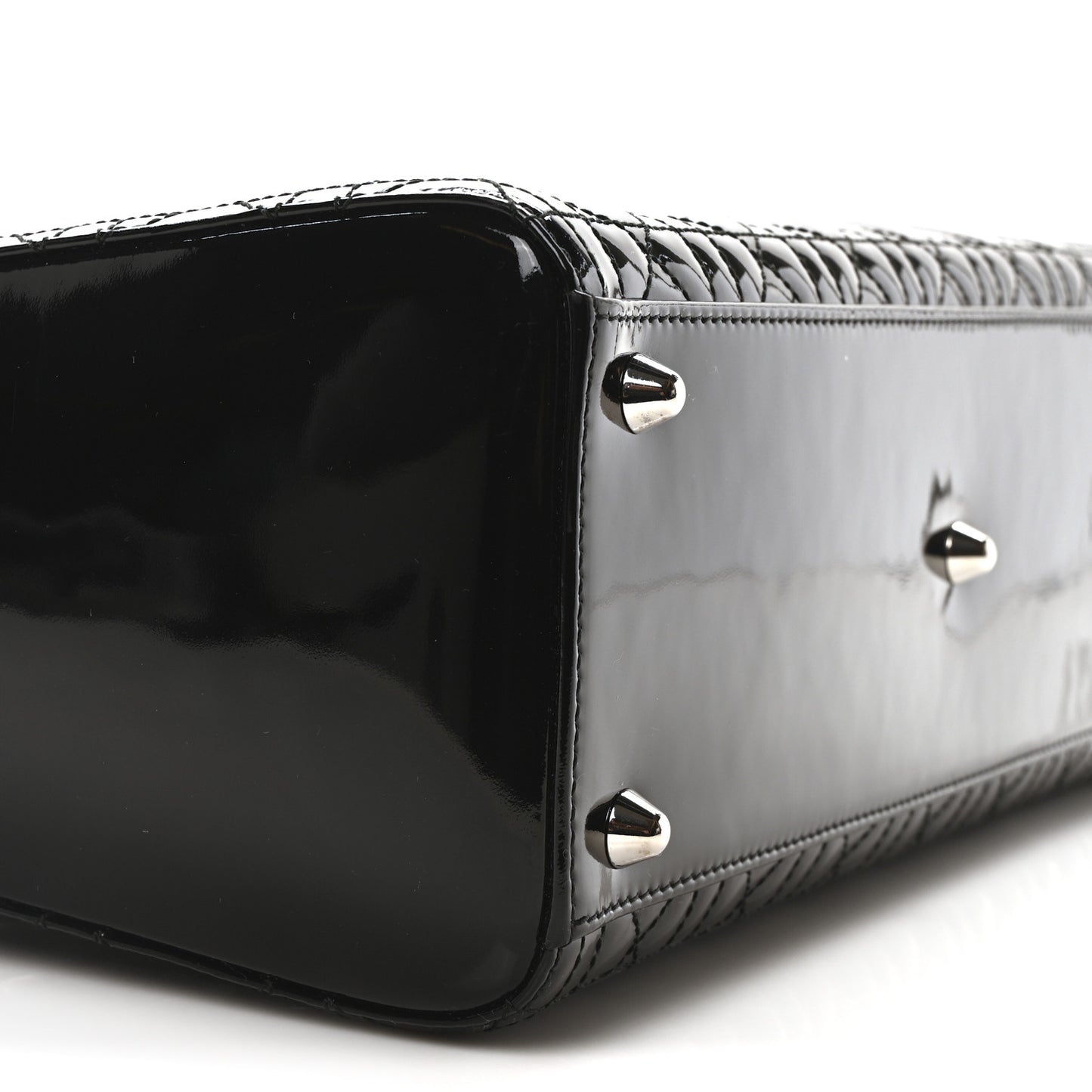 Patent Cannage Large Lady Dior Black