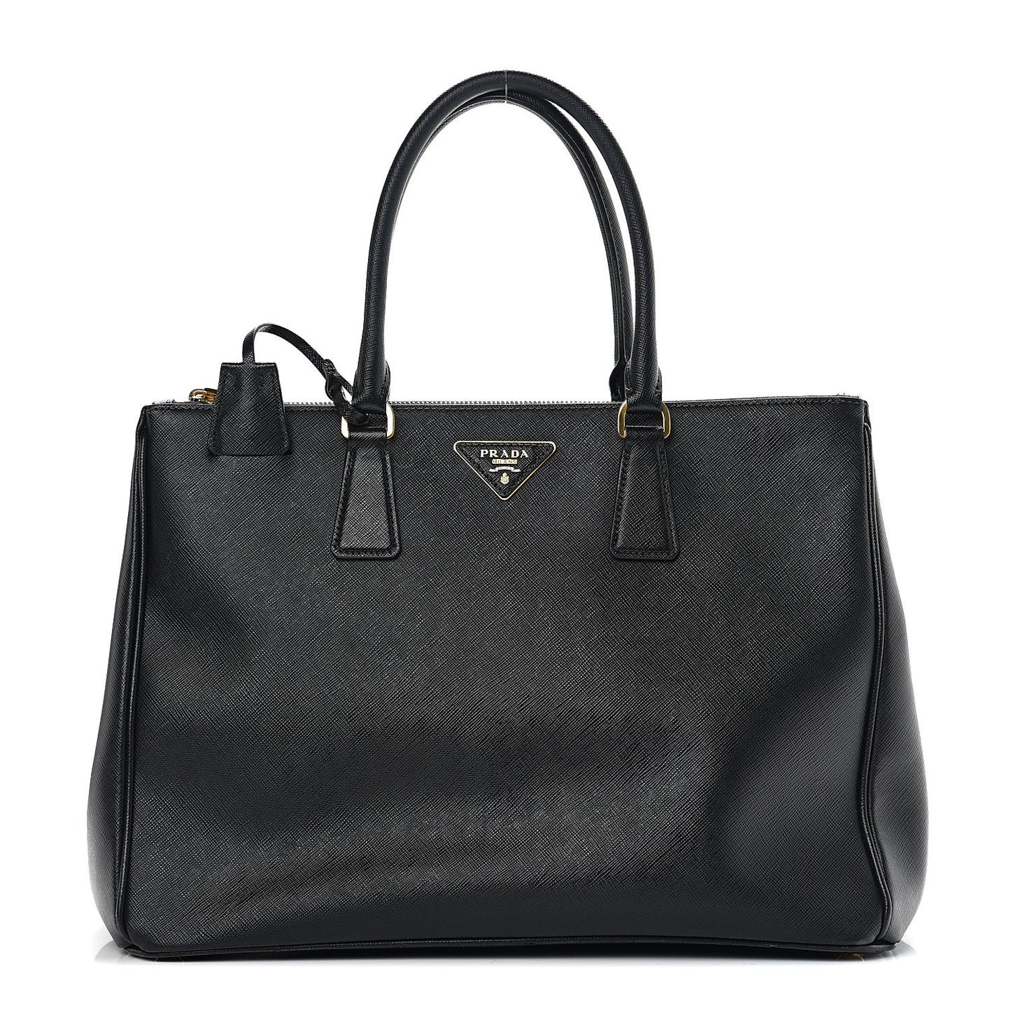 Saffiano Large Galleria Double Zip Tote Black