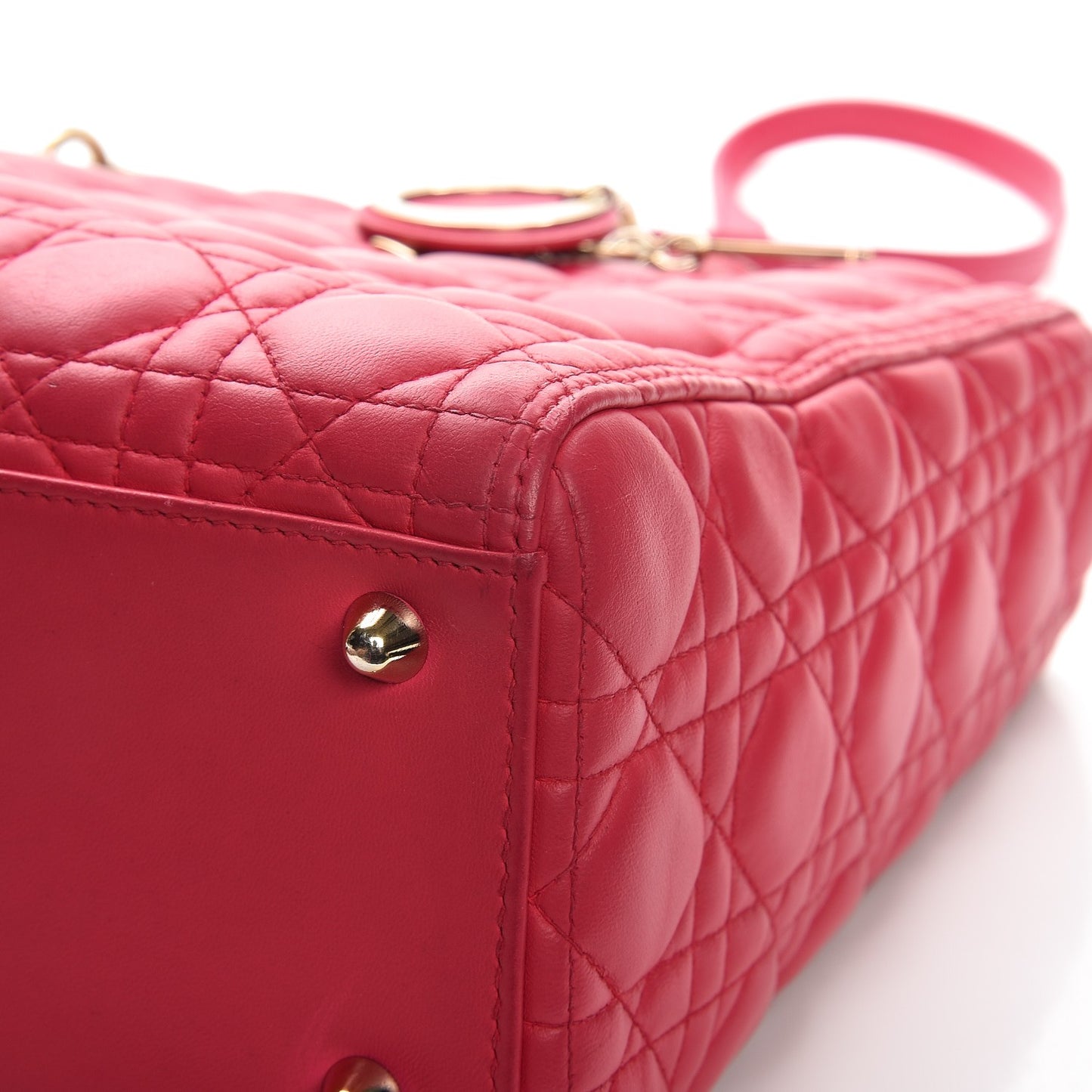 Lambskin Cannage Large Lady Dior Fuchsia