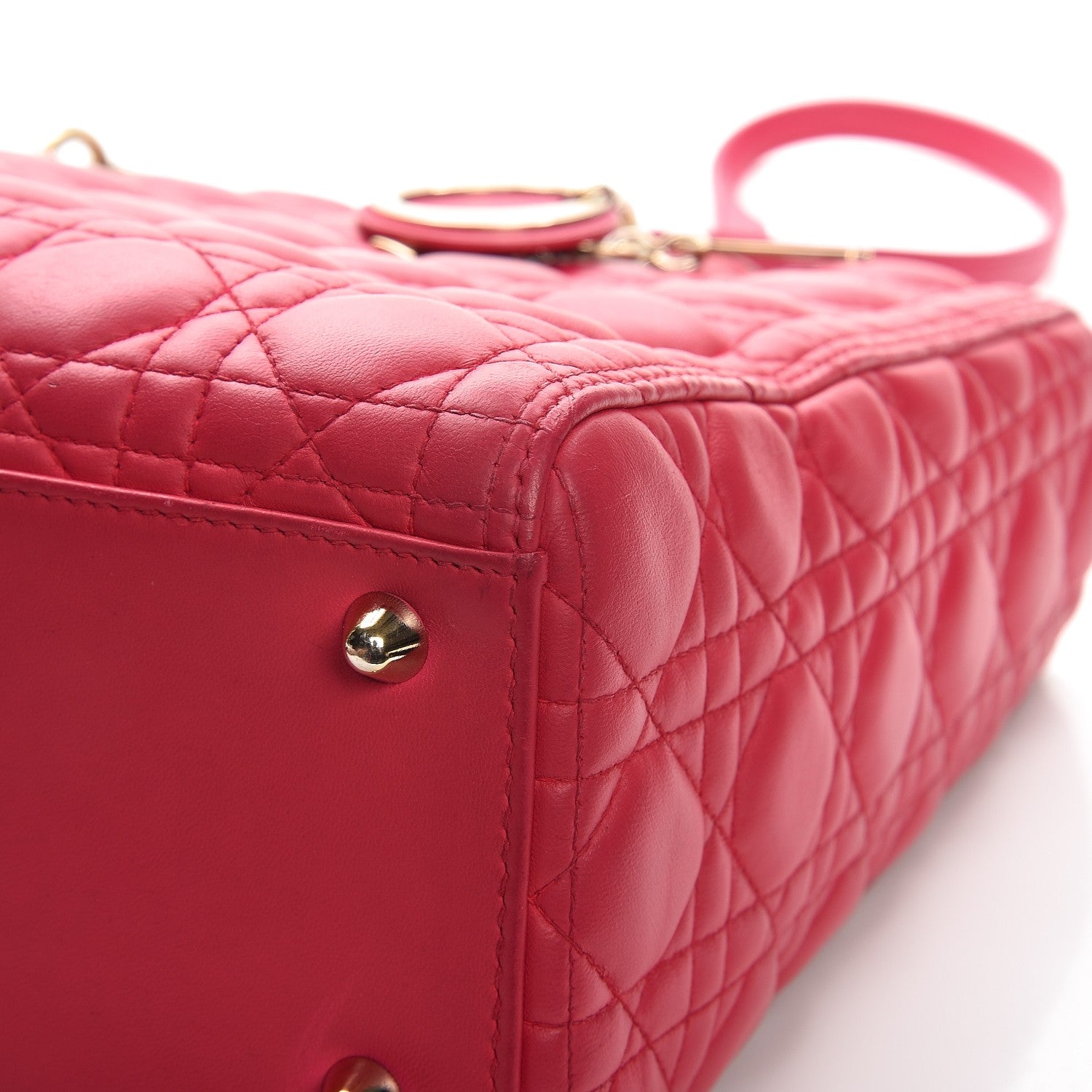 Christian Dior Lambskin Cannage Large Lady Dior Fuchsia 12 of 14