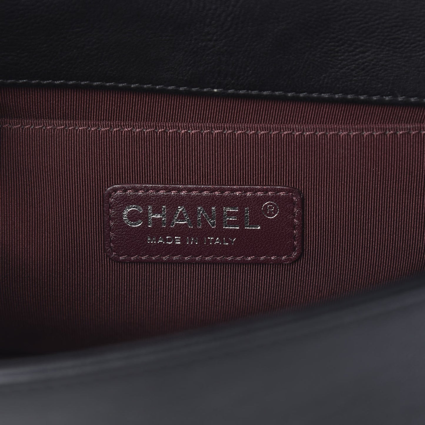 Calfskin Double Stitch Medium Boy Flap Black