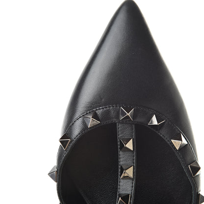 Valentino Garavani Nappa Rockstud Ankle Strap Low Heel Pumps 39 Black 11 of 13