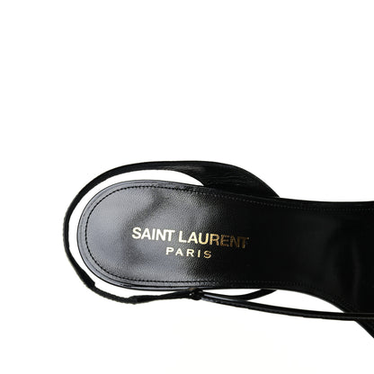 Saint Laurent Patent Calfskin Anouk 110 Sandals 39 Black 6 of 9