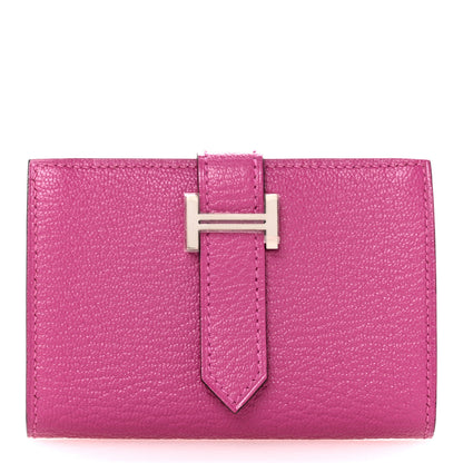 Hermes Chevre Mysore Mini Bearn Wallet Rose Pourpre 1 of 9