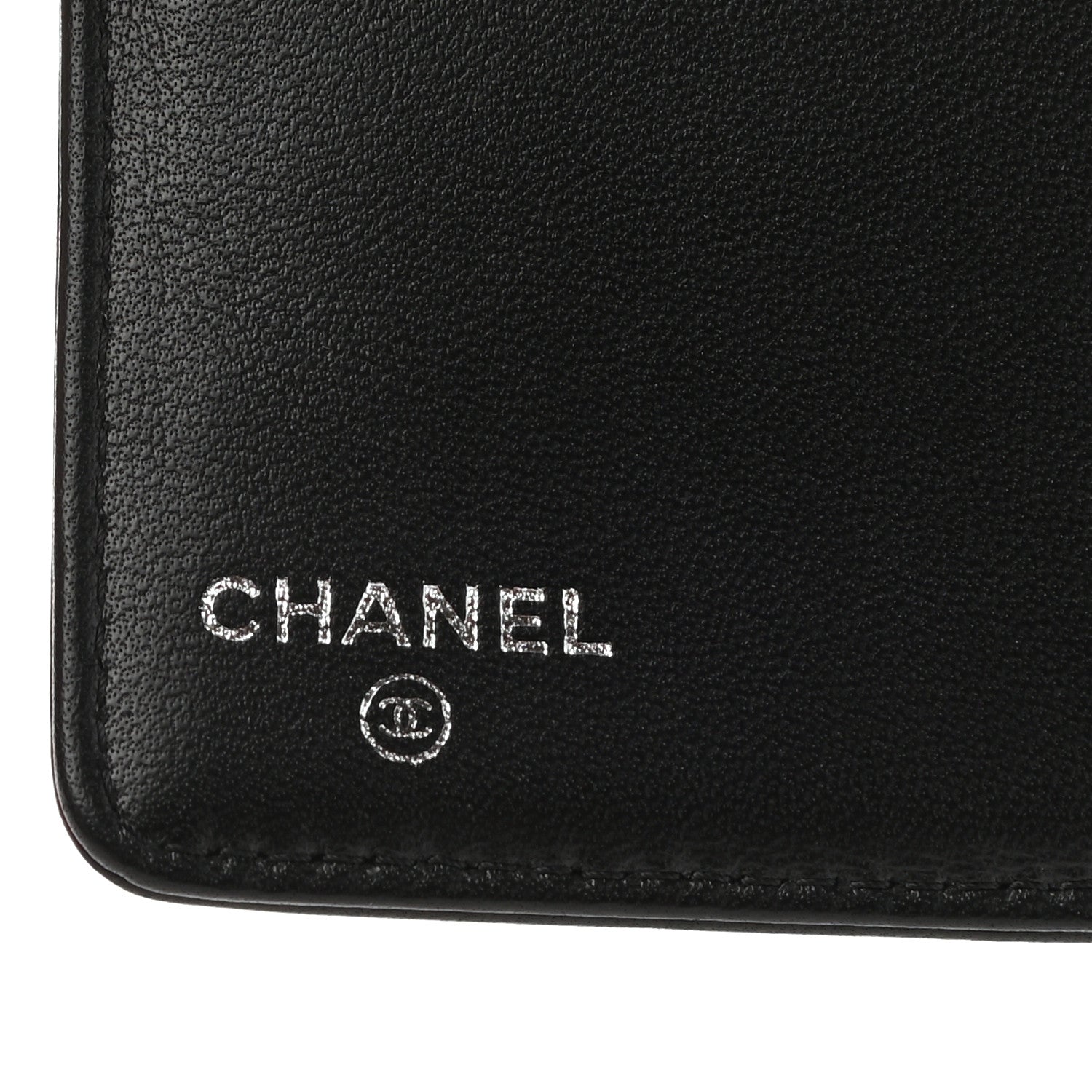 Chanel Lambskin Camellia Embossed Yen Wallet Black 6 of 10