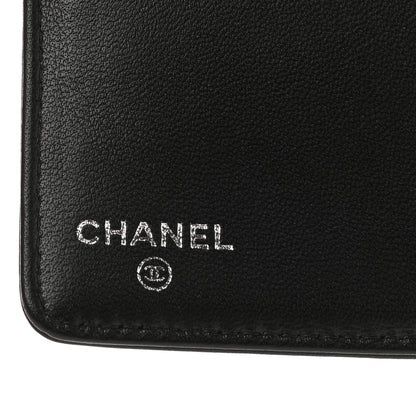Chanel Lambskin Camellia Embossed Yen Wallet Black 6 of 10
