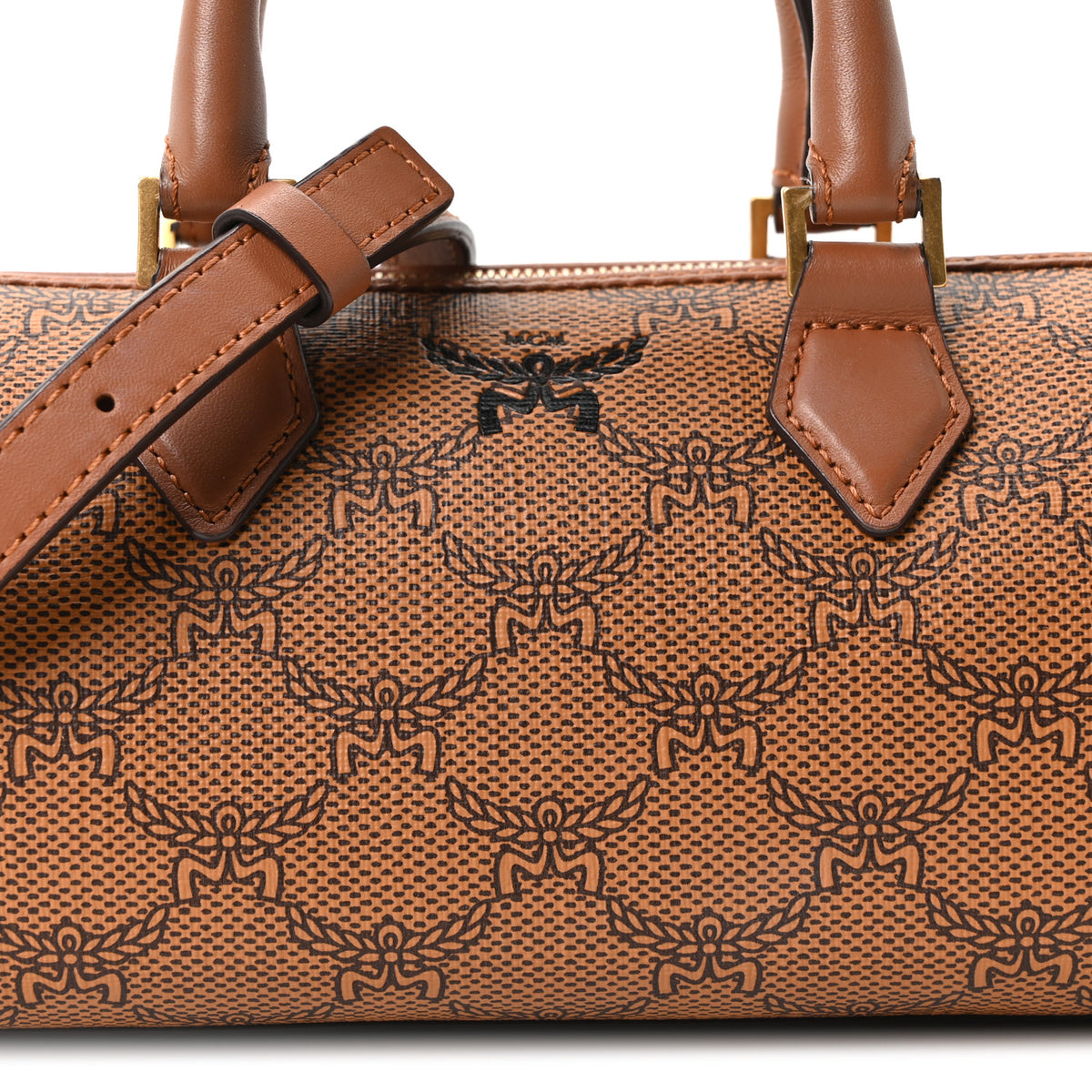 MCM Lauretos Nappa Mini Ella Boston Bag Cognac 8 of 10