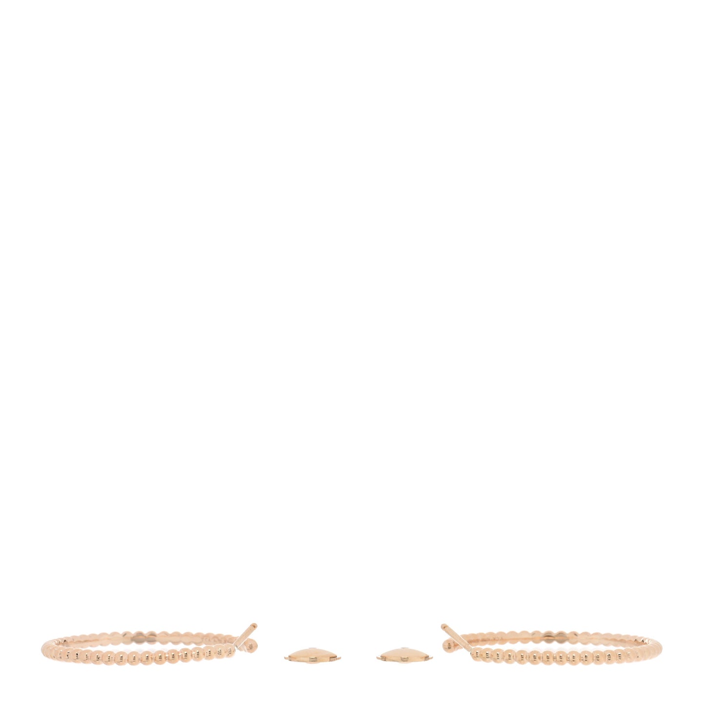 18K Rose Gold Small Perlee Hoop Earrings