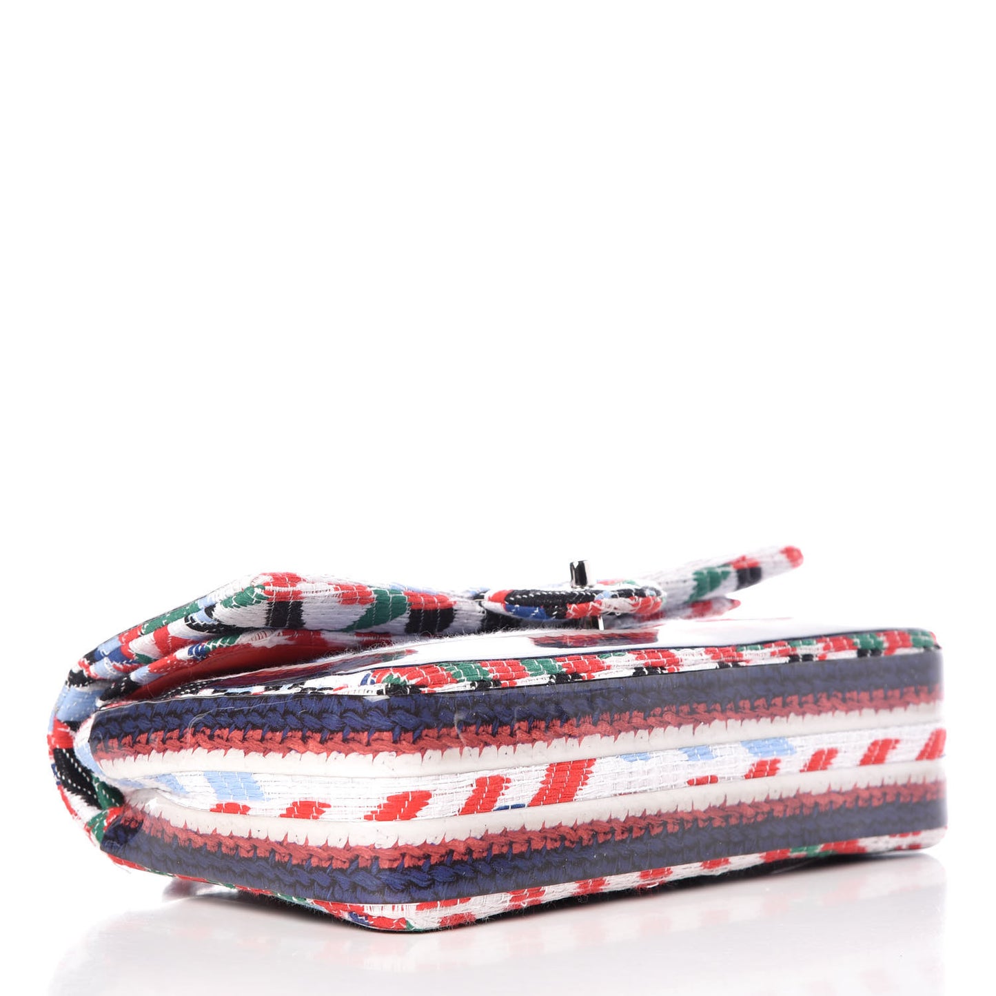 Tweed Silicone Embroidered Medium Double Flap Multicolor