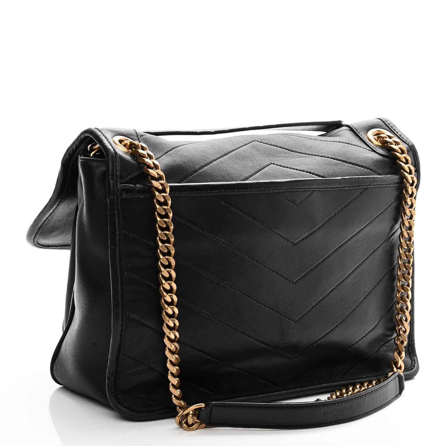 Saint Laurent Lambskin Matelasse Monogram Medium Niki Chain Satchel Black 3 of 11