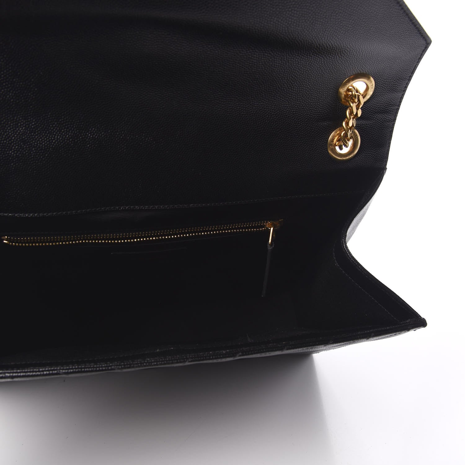 Saint Laurent Grain De Poudre Matelasse Chevron Large Monogram Satchel Black 5 of 8