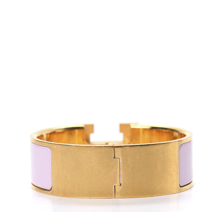 Hermes Enamel Wide Clic Clac H Bracelet PM Rose Dragee 2 of 3