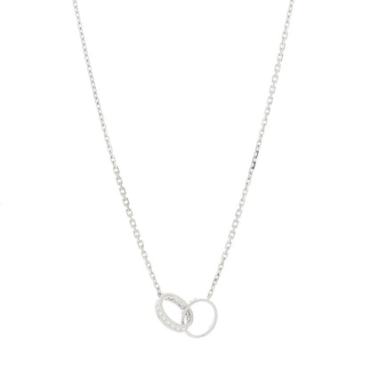 Cartier 18K White Gold Diamond Interlocking LOVE Necklace 1 of 9