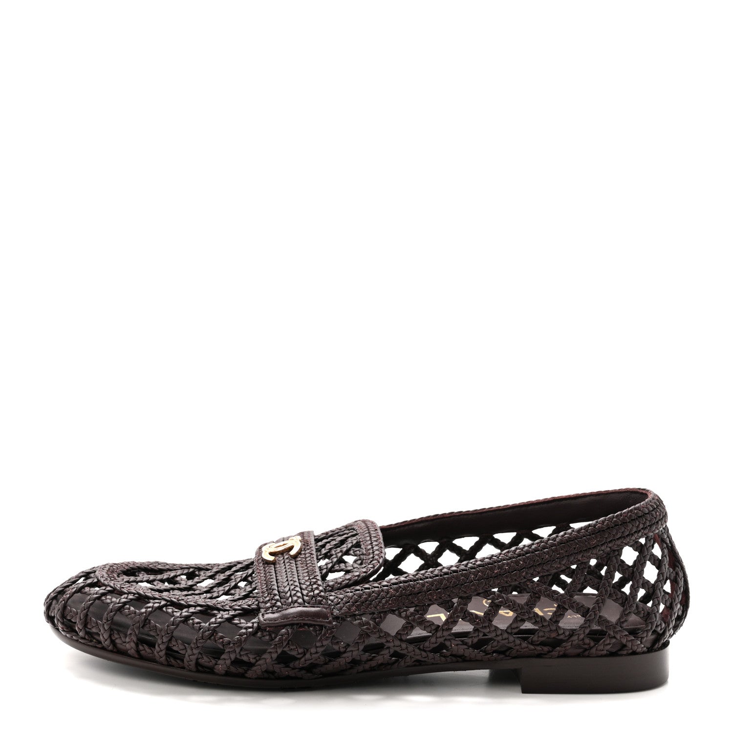 Chanel Braided Lambskin CC Mocassin Loafers 39 Burgundy 1 of 8