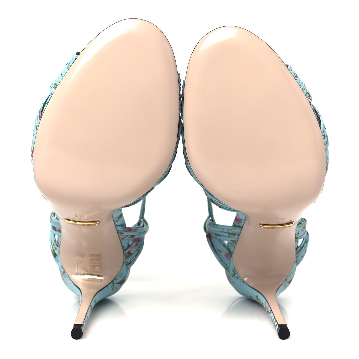 Malaga Kid Floral Print Knotted Allie Sandals 37 Aquamarine
