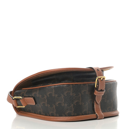 Celine Triomphe Canvas Medium Folco Bag Tan 4 of 10