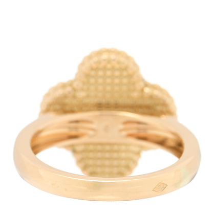 Van Cleef & Arpels 18K Yellow Gold Black Onyx Diamond Vintage Alhambra Ring 49 4.75 3 of 4