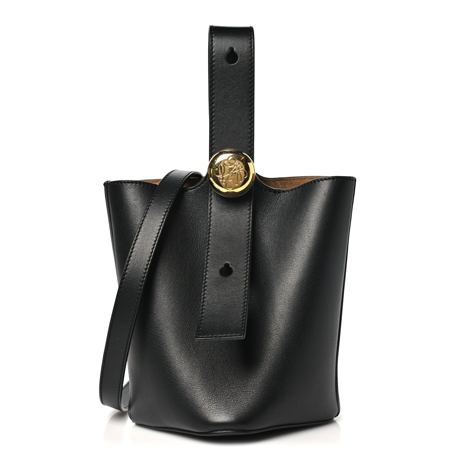 Loewe Smooth Calfskin Mini Pebble Bucket Bag Black 1 of 10
