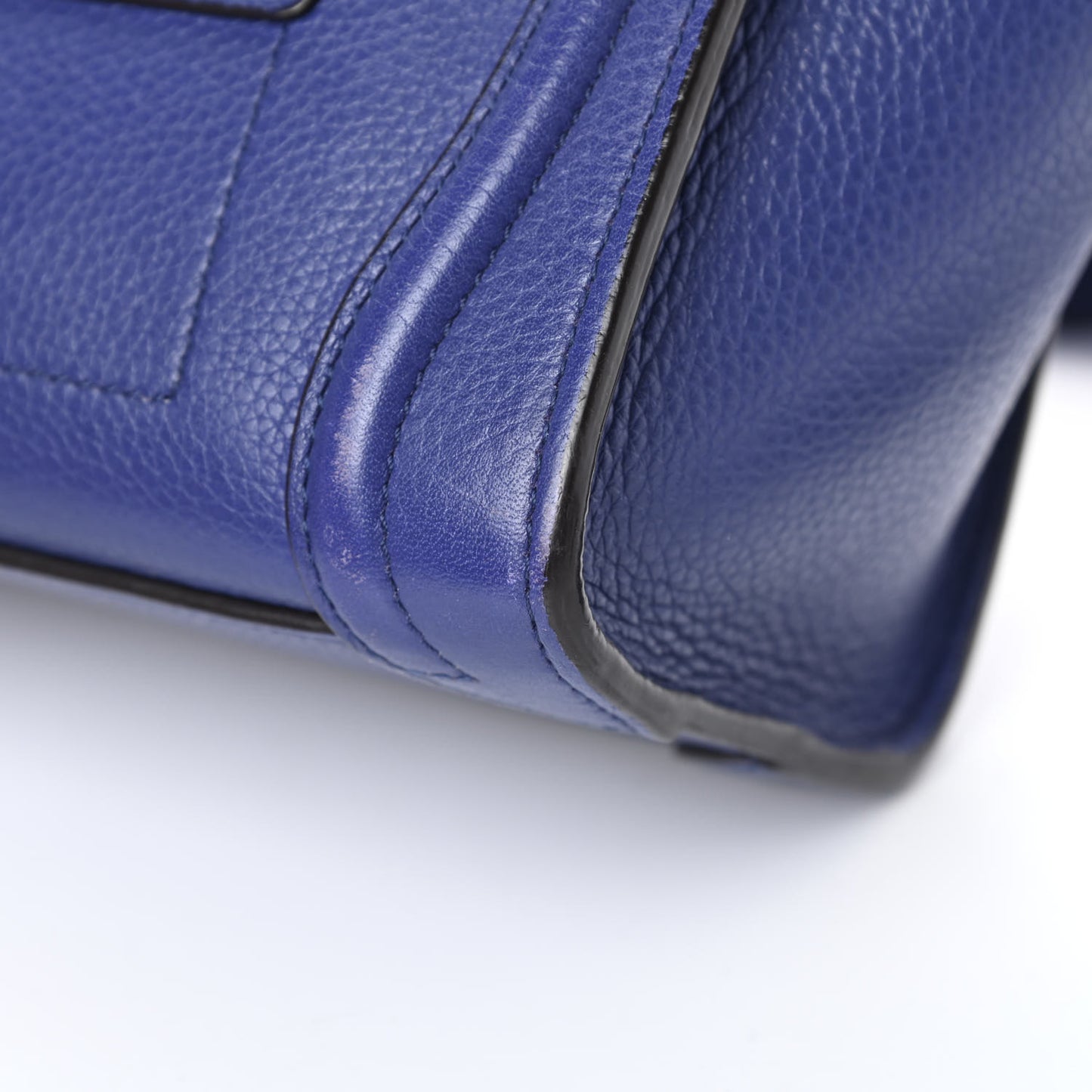 Drummed Calfskin Nano Luggage Indigo