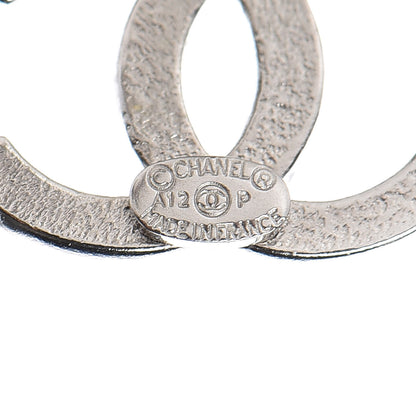 Chanel Crystal Timeless CC Earrings Silver 3 of 5