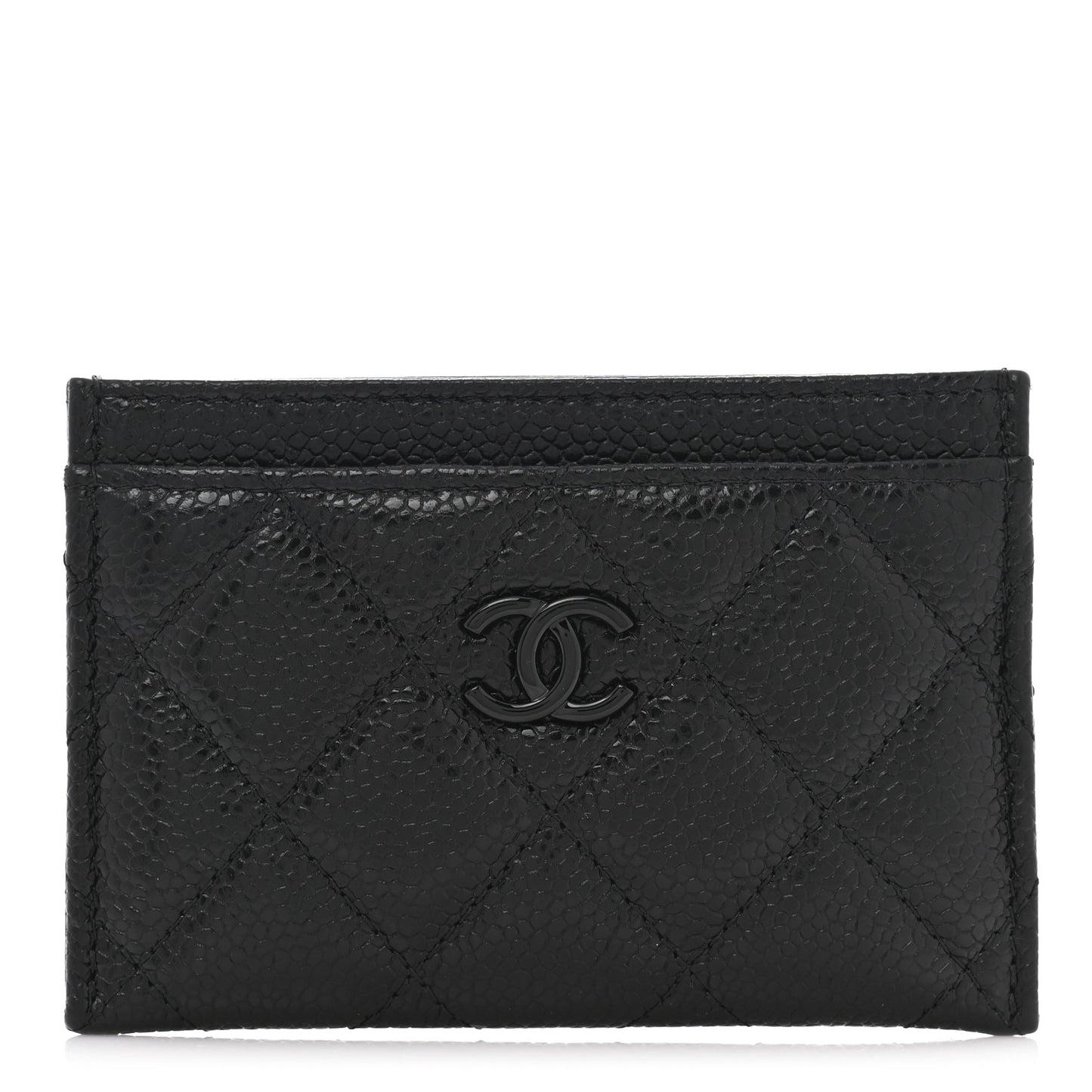 Caviar Quilted Incognito Card Holder Black