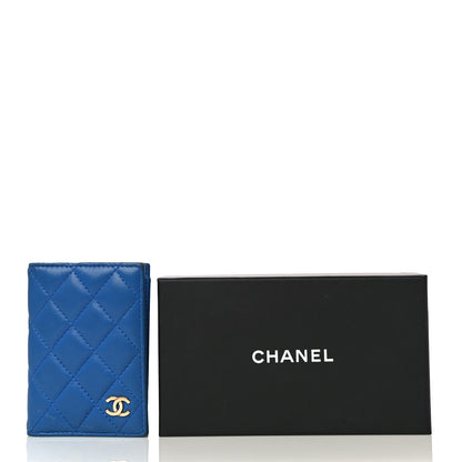 Chanel Lambskin Quilted Card Holder Wallet Blue 19 of 19