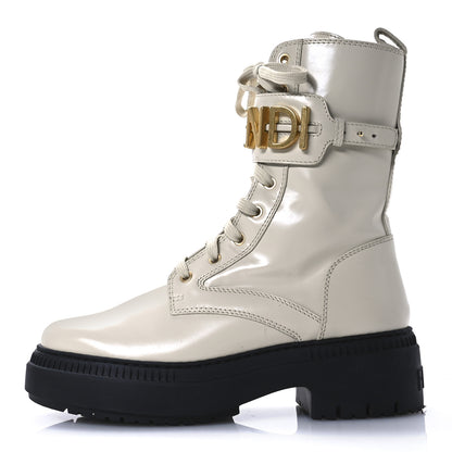 Fendi Vitello Abrasivato Fendigraphy 50mm Biker Boots 39 White 1 of 9