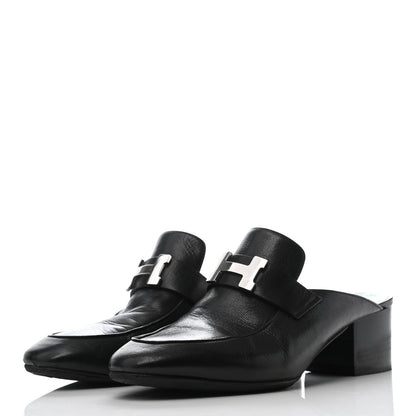 Hermes Goatskin Paradis Mules 36 Black 3 of 8