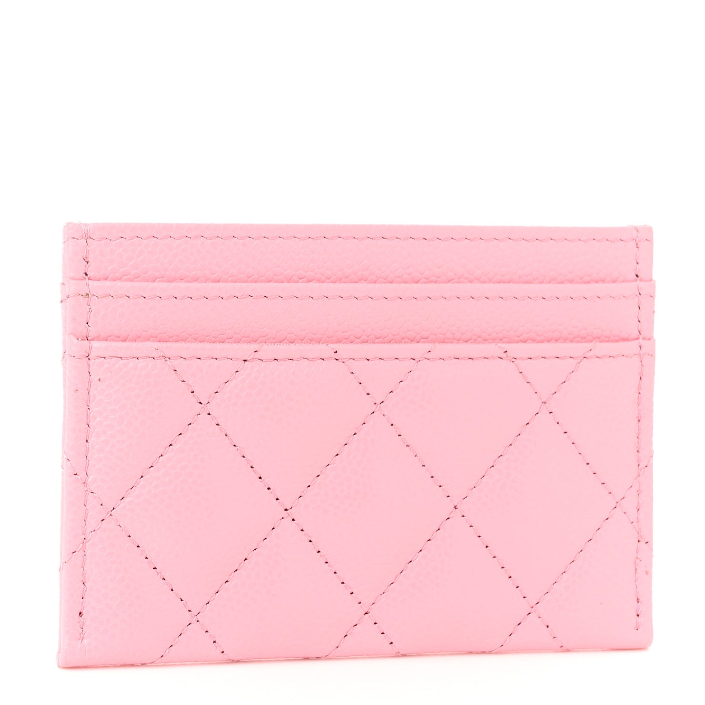 Caviar Quilted Multi Chain CC Card Holder Pink