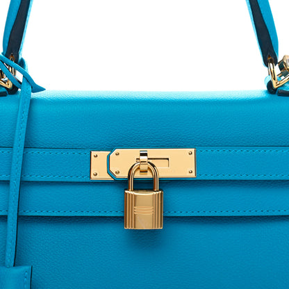 Hermes Evercolor Kelly Retourne 28 Bleu Frida 9 of 9