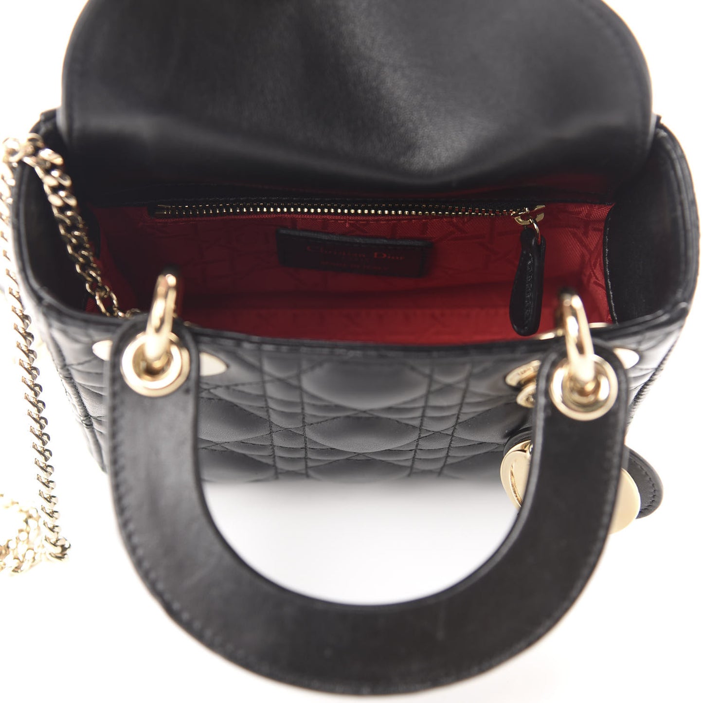 Lambskin Cannage Mini Lady Dior Black
