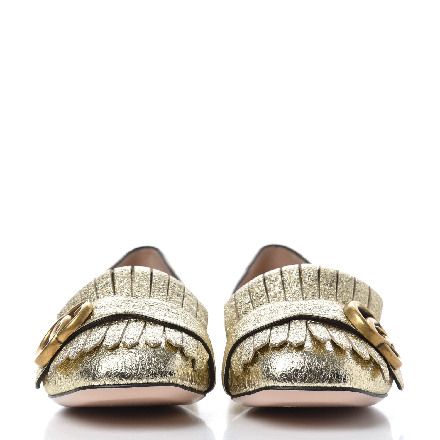 Gucci Galassia GG Marmont Fringe Flats 36.5 Platino 2 of 21