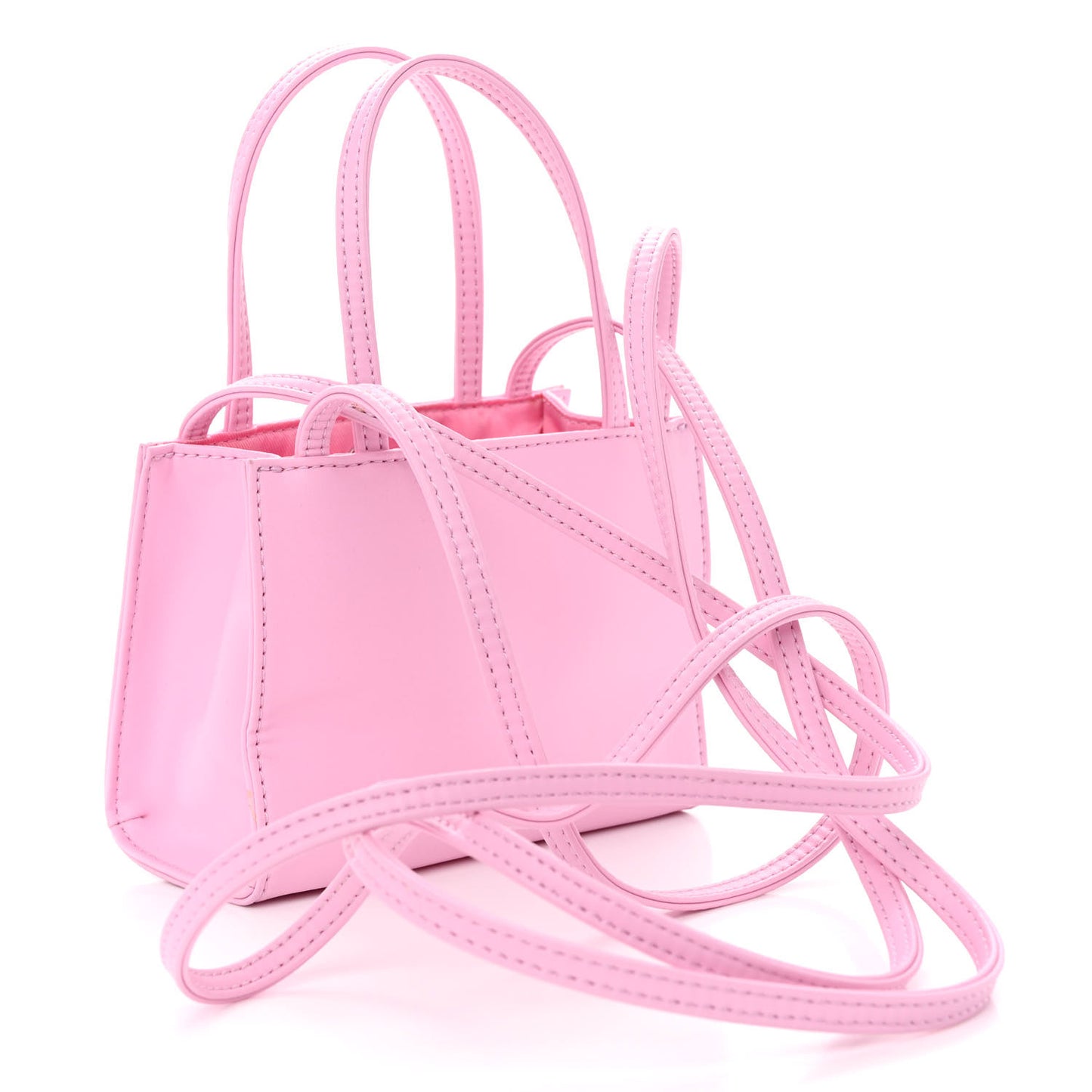 Vegan Leather Small Shopping Bag Bubblegum