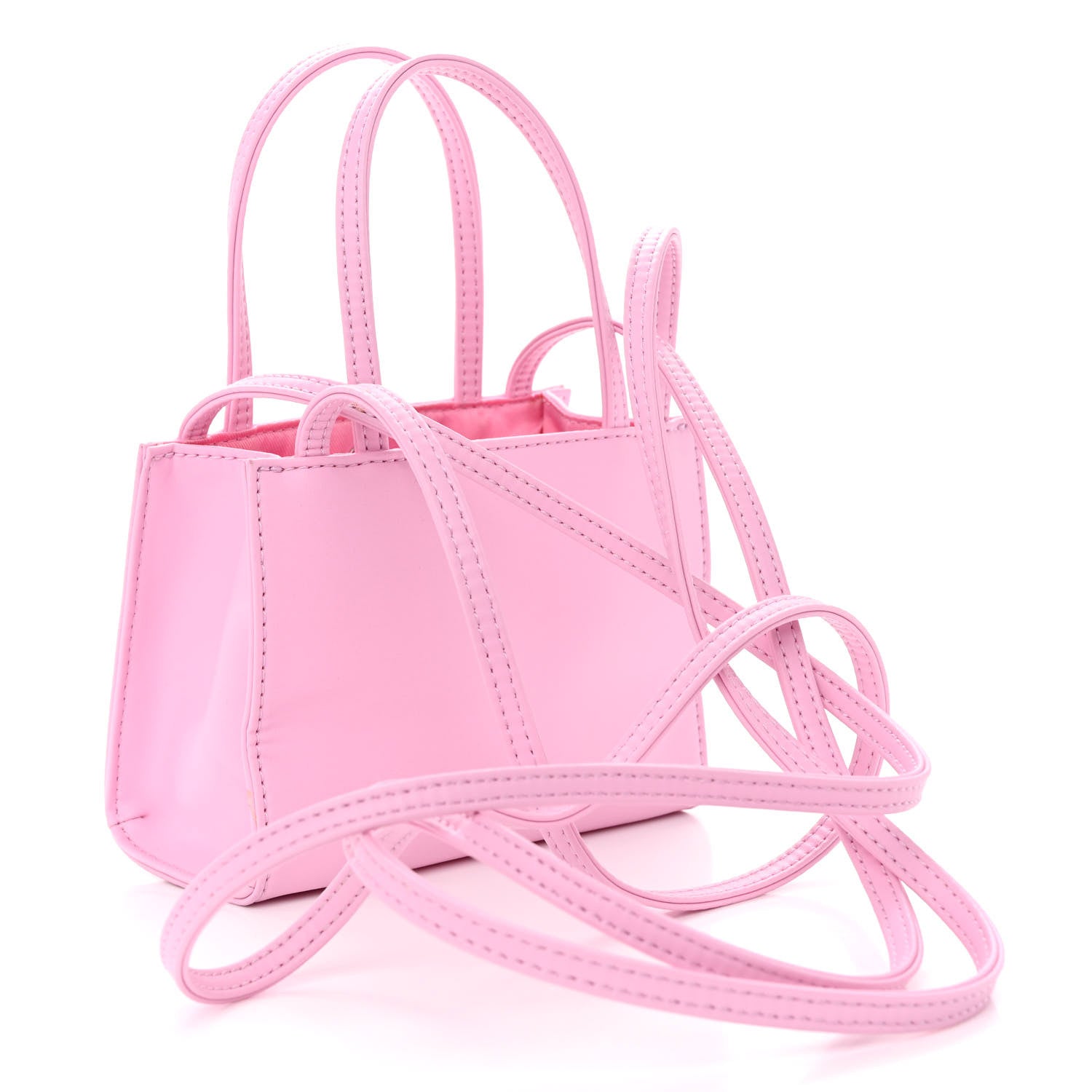 Telfar Vegan Leather Small Shopping Bag Bubblegum 3 of 9