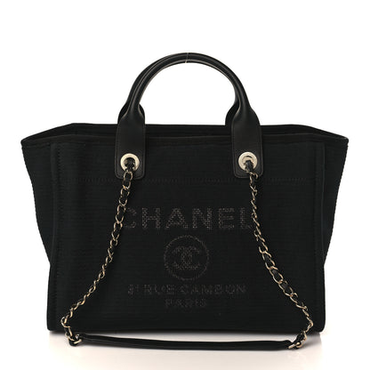 Chanel Mixed Fibers Small Deauville Tote Black 3 of 11