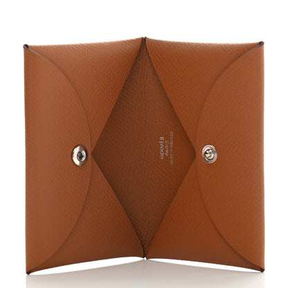 Hermes Epsom Calvi Card Case Gold 5 of 7
