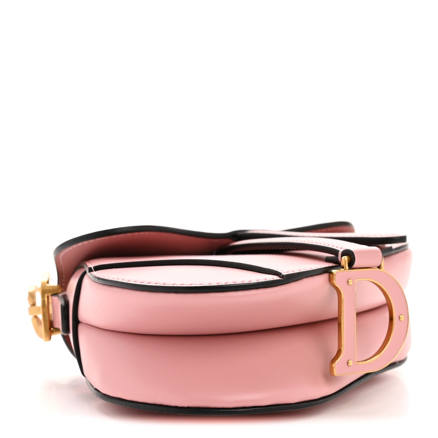 Christian Dior Supple Calfskin Mini Saddle Bag With Strap Old Rose 4 of 13