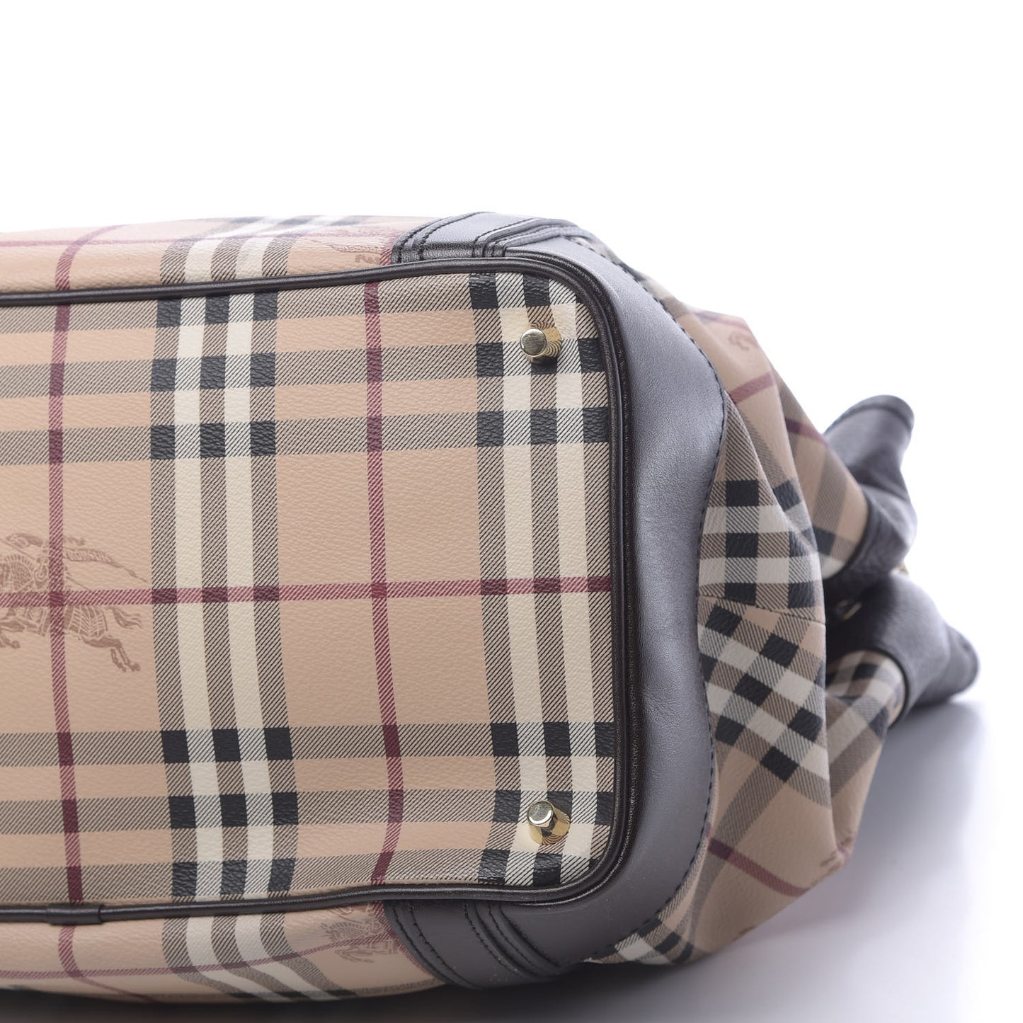Grained Calfskin Haymarket Check Medium Golderton Tote Chocolate